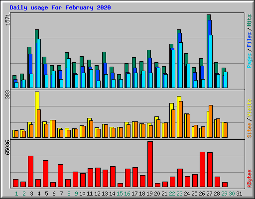 Daily usage for February 2020