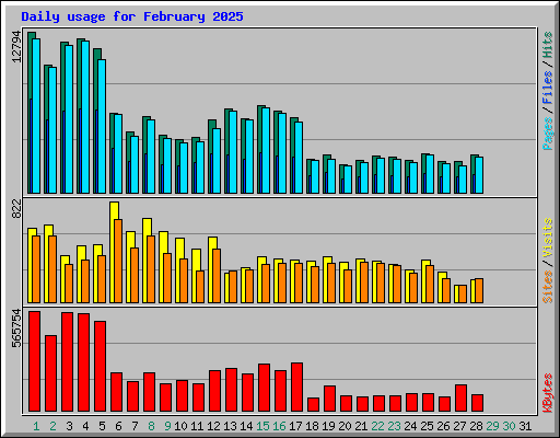 Daily usage for February 2025