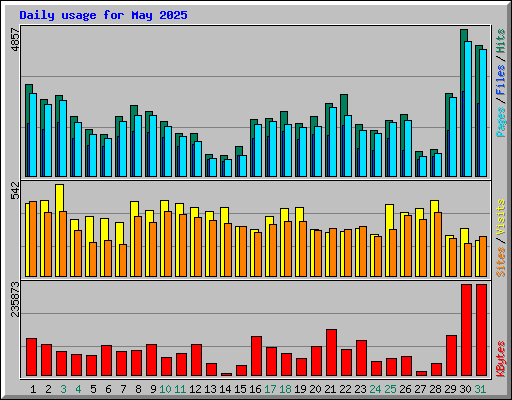 Daily usage for May 2025