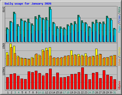 Daily usage for January 2026