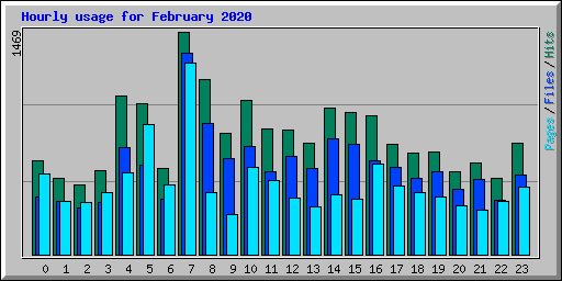 Hourly usage for February 2020
