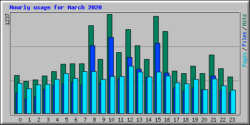 Hourly usage for March 2020