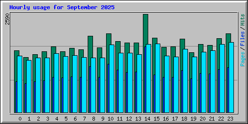 Hourly usage for September 2025